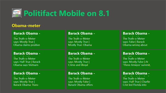 Politifact Mobile on 8.1 screenshot 3