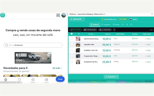 Wallapop, Vinted, Milanuncios y Facebook