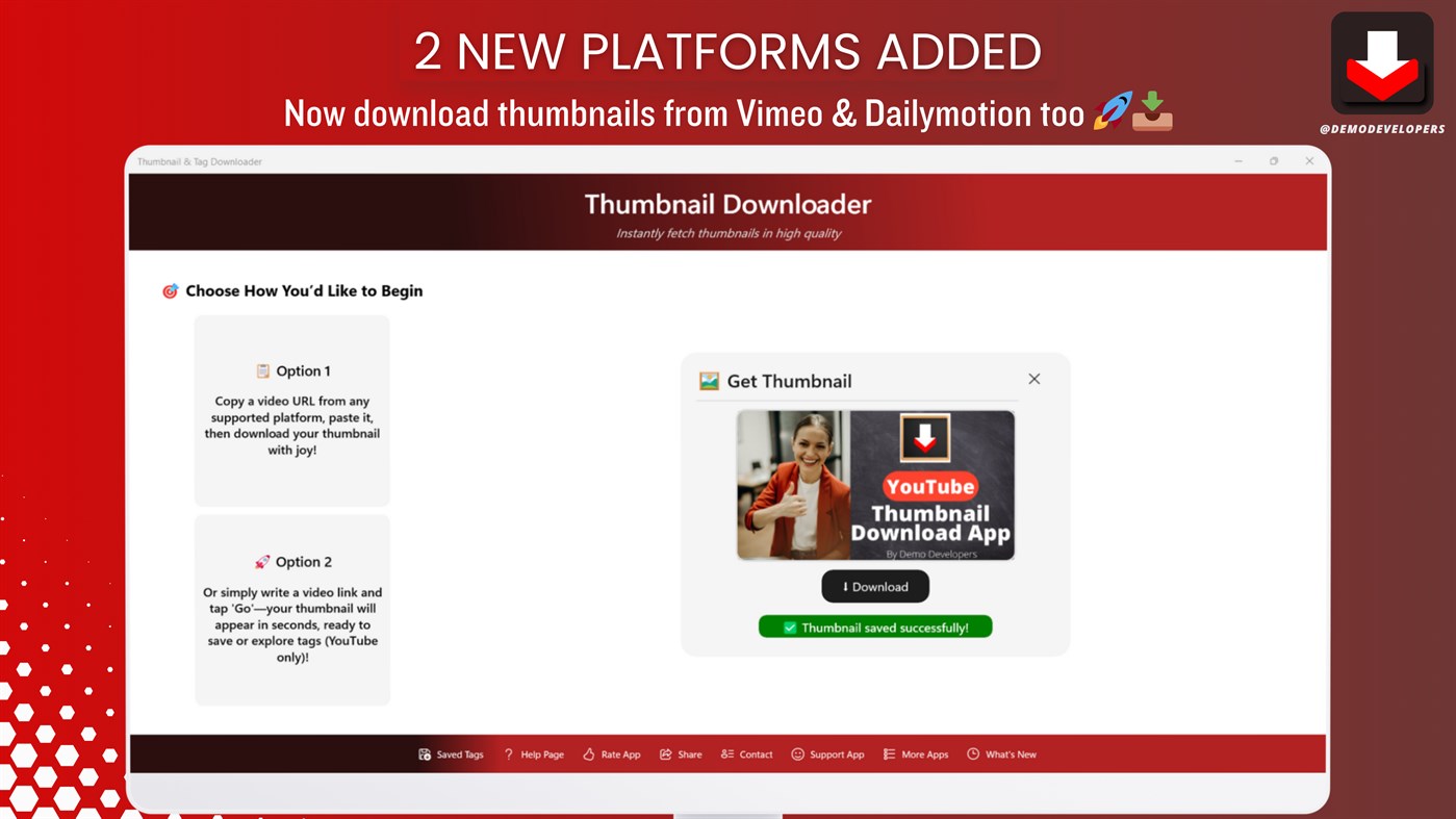 #4. Thumbnail & Tag Downloader (Windows) 由: Demo Developers
