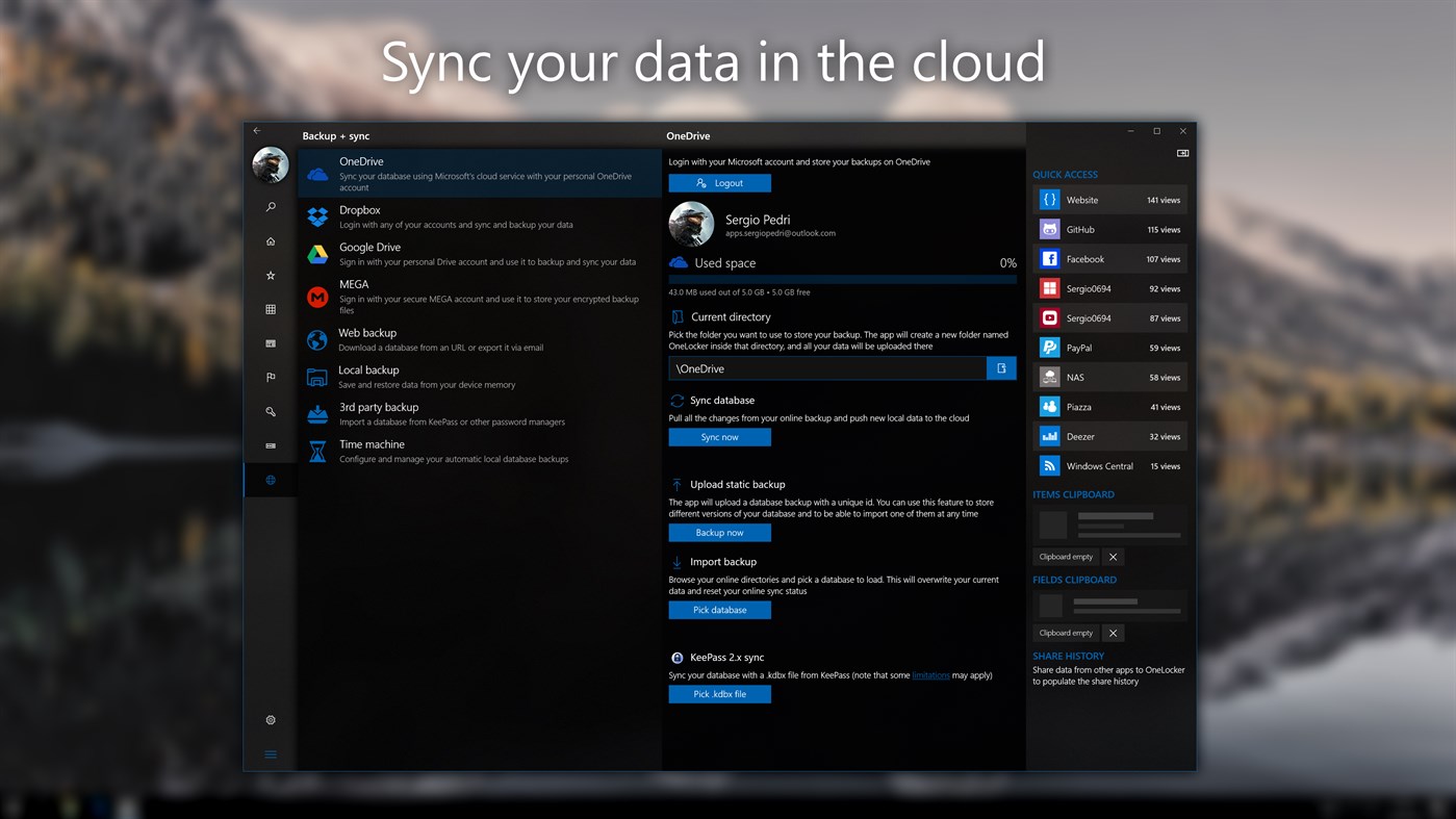 #2. OneLocker Password Manager (Windows) Με: Sergio Pedri