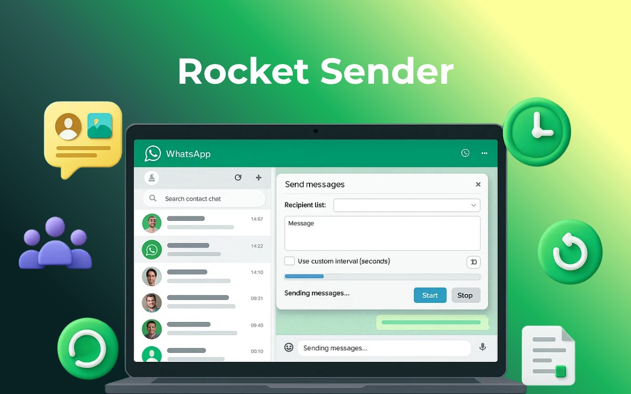 Rocket Sender for WhatsApp Web