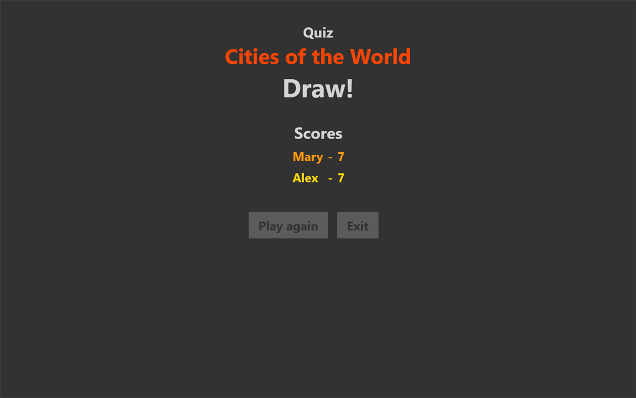 #4. Quiz Cities (Windows) By: Alex Zaikin