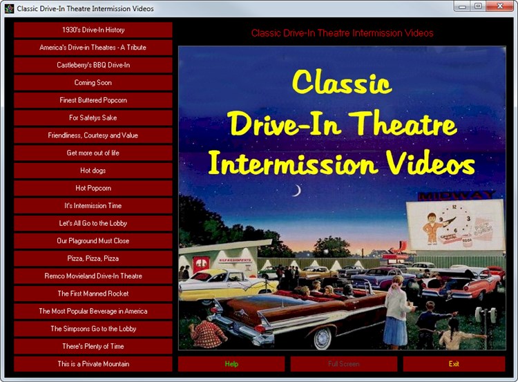 Classic Drive-In Theatre Intermission Videos - PC - (Windows)