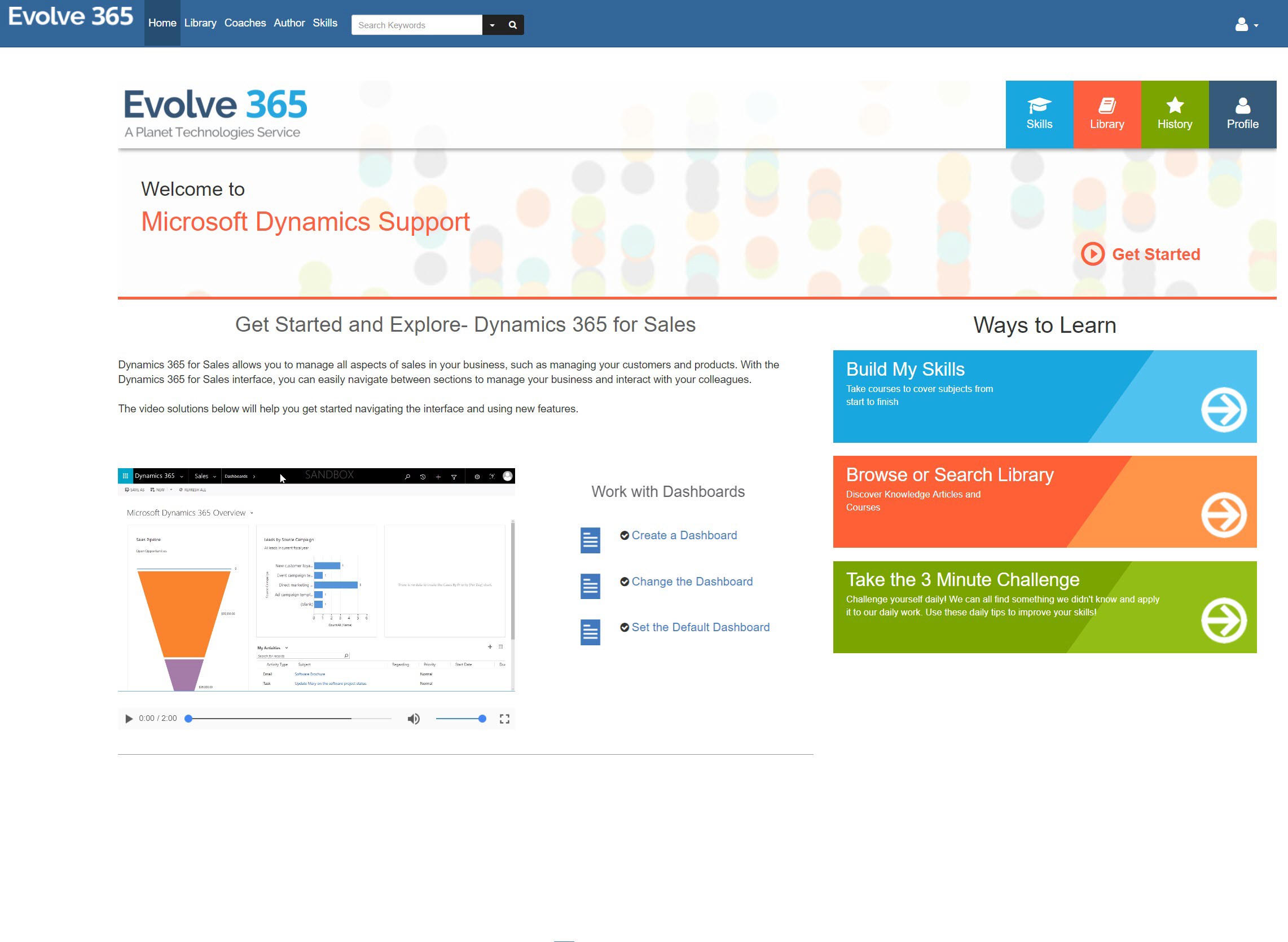 Snapshot 1 of CRM for Evolve 365