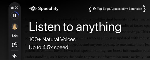 Speechify Text to Speech Voice Reader marquee promo image