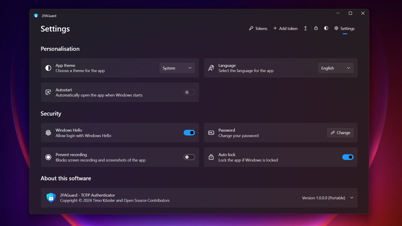 #6. 2FAGuard (Windows) 由: Timo Kössler