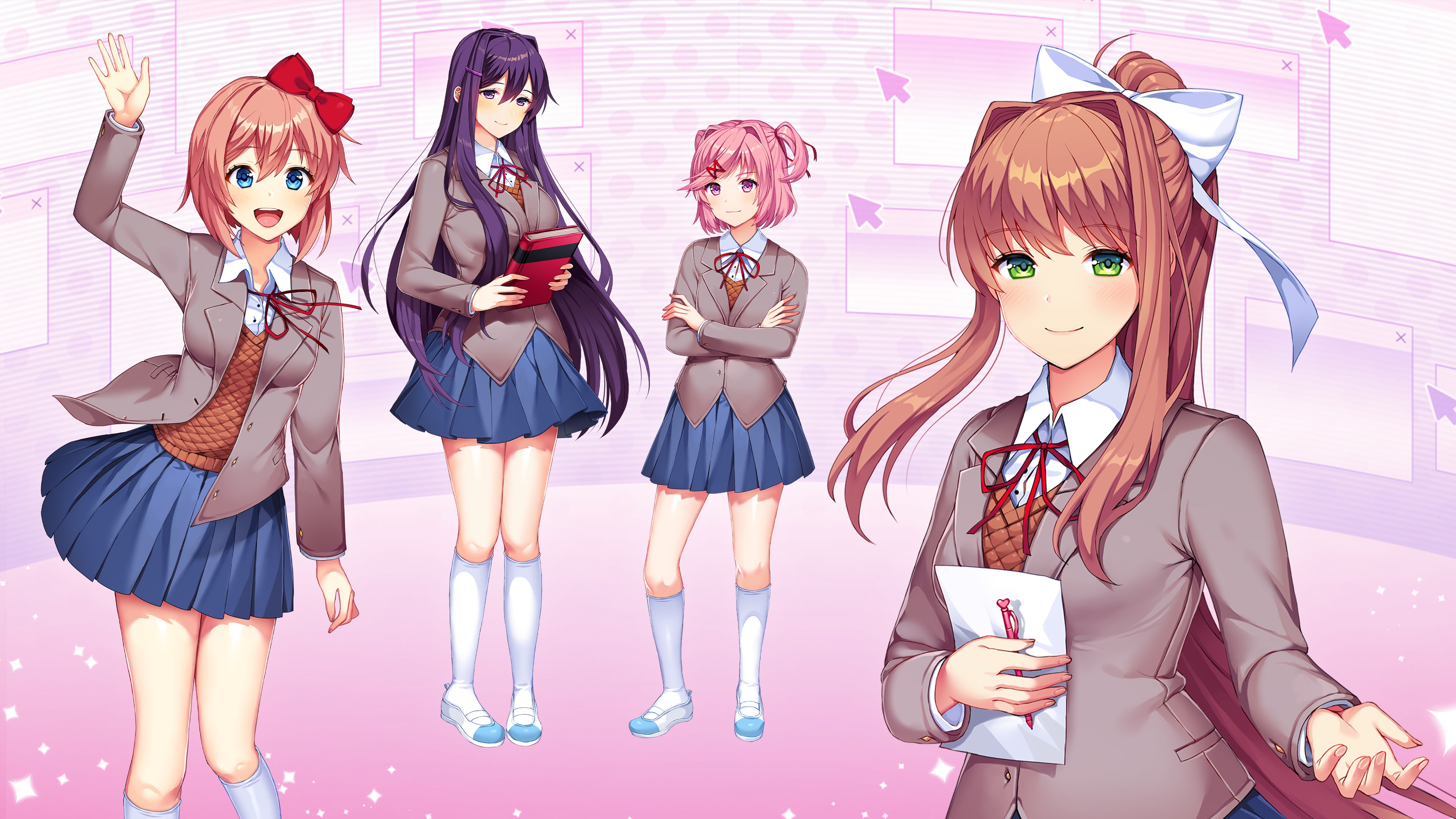 Доки доки литературный. Doki Doki Literature Club Plus. DDLC Plus. Юри доки доки плюс. Doki Doki Literature Club Plus Нацуки.