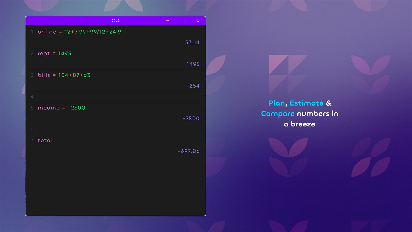 #5. Hissab - Calculator with Superpowers (Windows) Door: Rawbytes