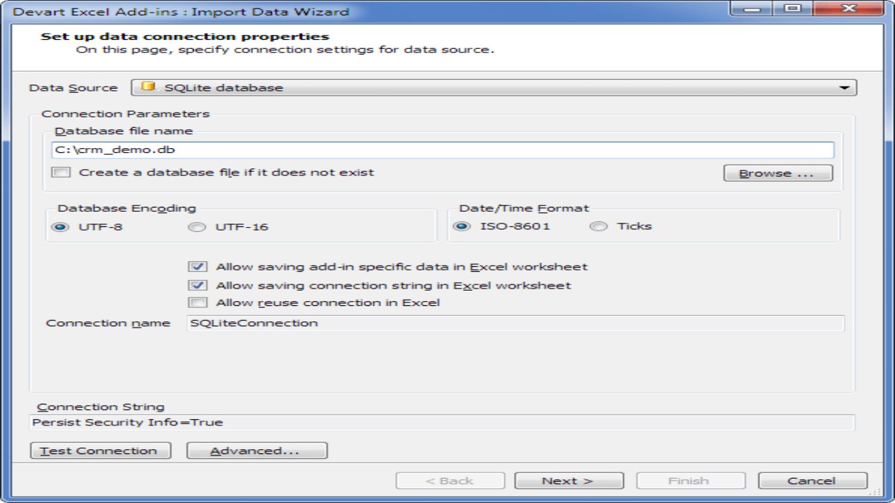 Snapshot 4 of Devart Connector for SQLite from Excel