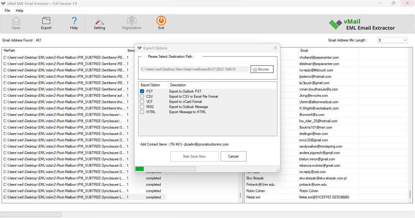 #6. EML Email Extractor (Windows) De: VSOFTWARE