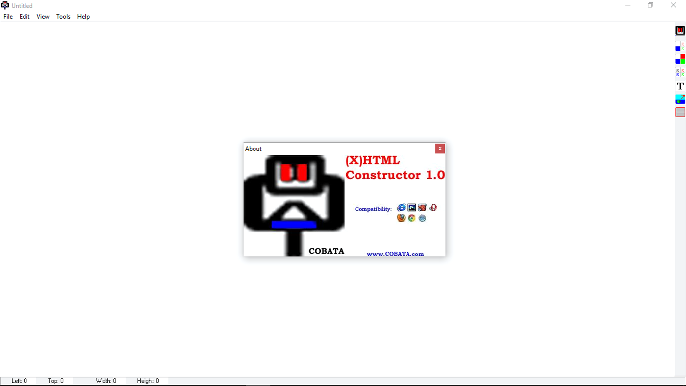 #1. COBATA (X)HTML Constructor 1.0 Free (Windows) 来自: COBATA Software