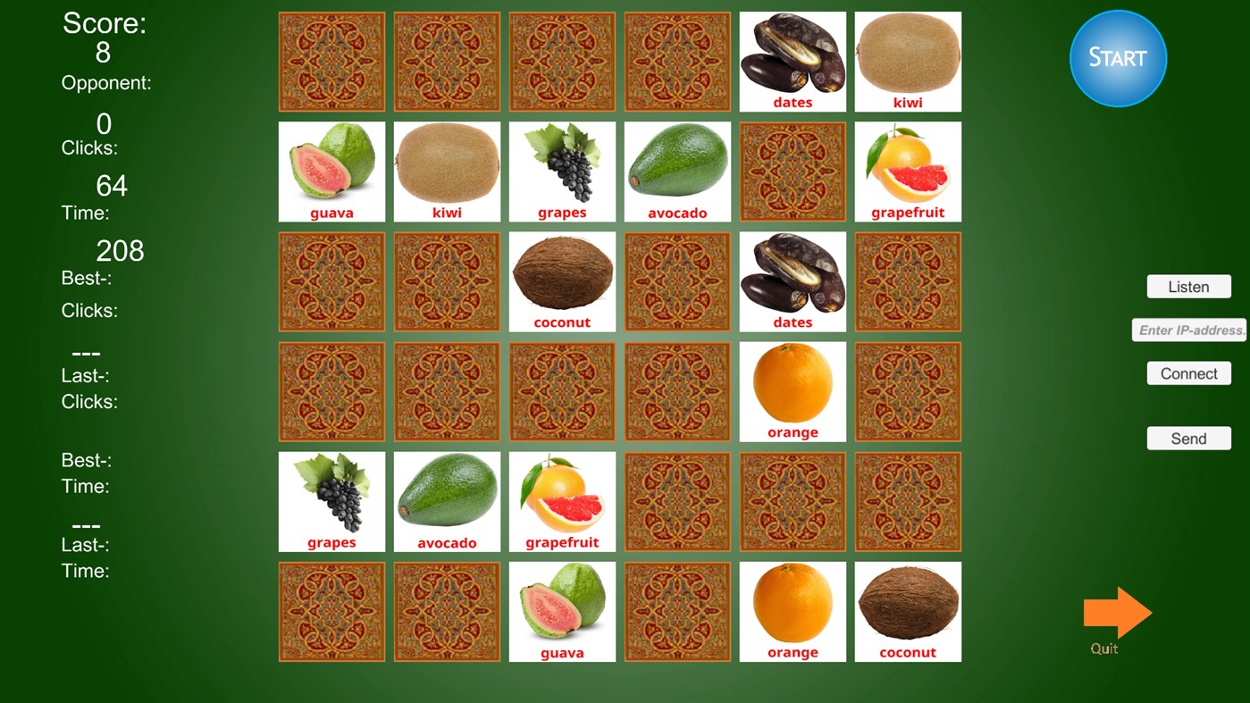 #1. Memory Game Fruits (Windows) 게시자: Hanno Pondaag