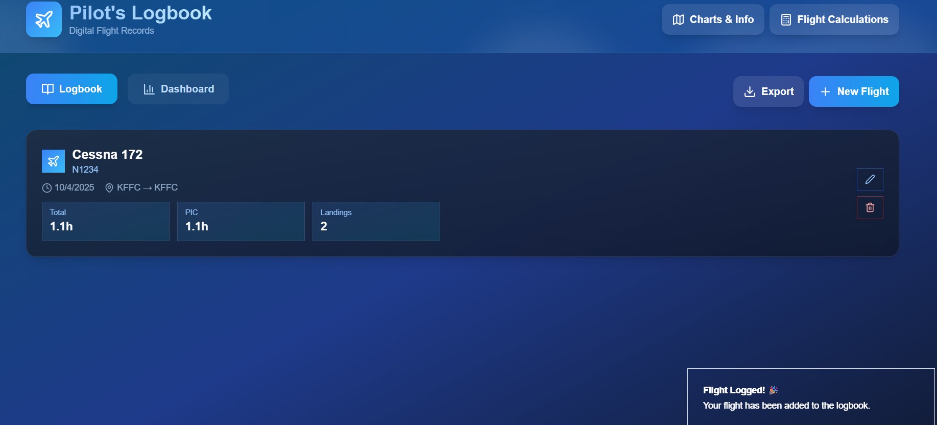 Flight Log Pro screenshot