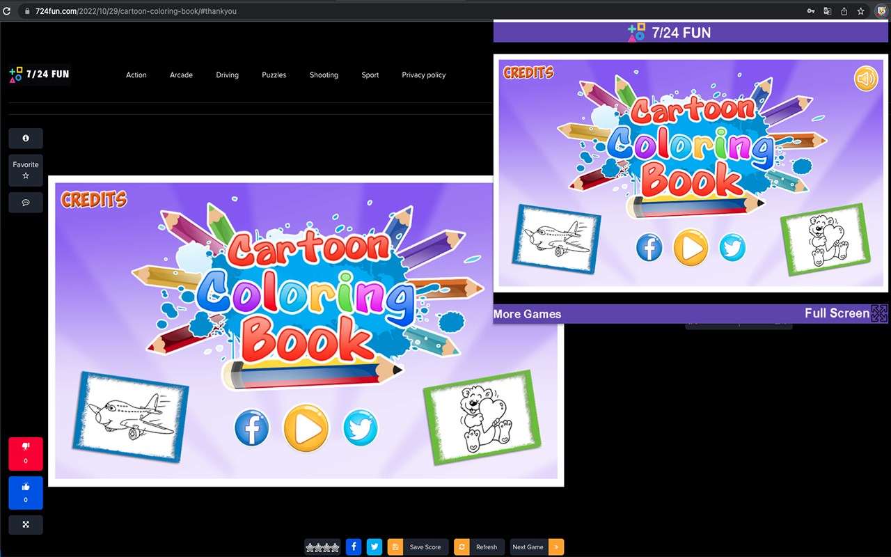 Cartoon Coloring Book Game