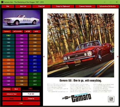 Camaro Ads  1967-2018 Screenshots 1