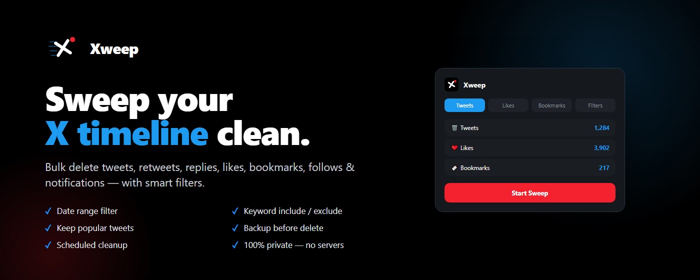X / Twitter - Bulk Delete Tweets & Likes