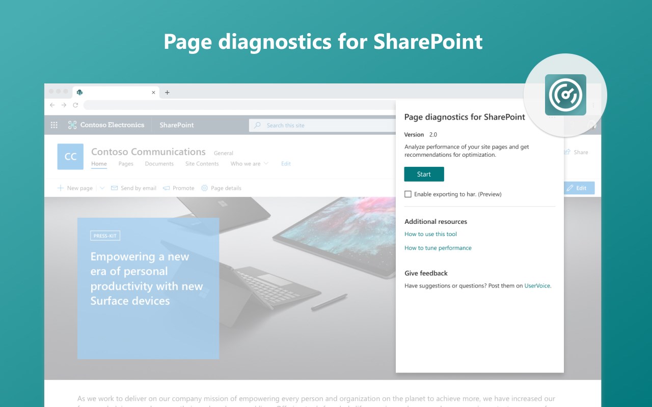 Page diagnostics for SharePoint promo image