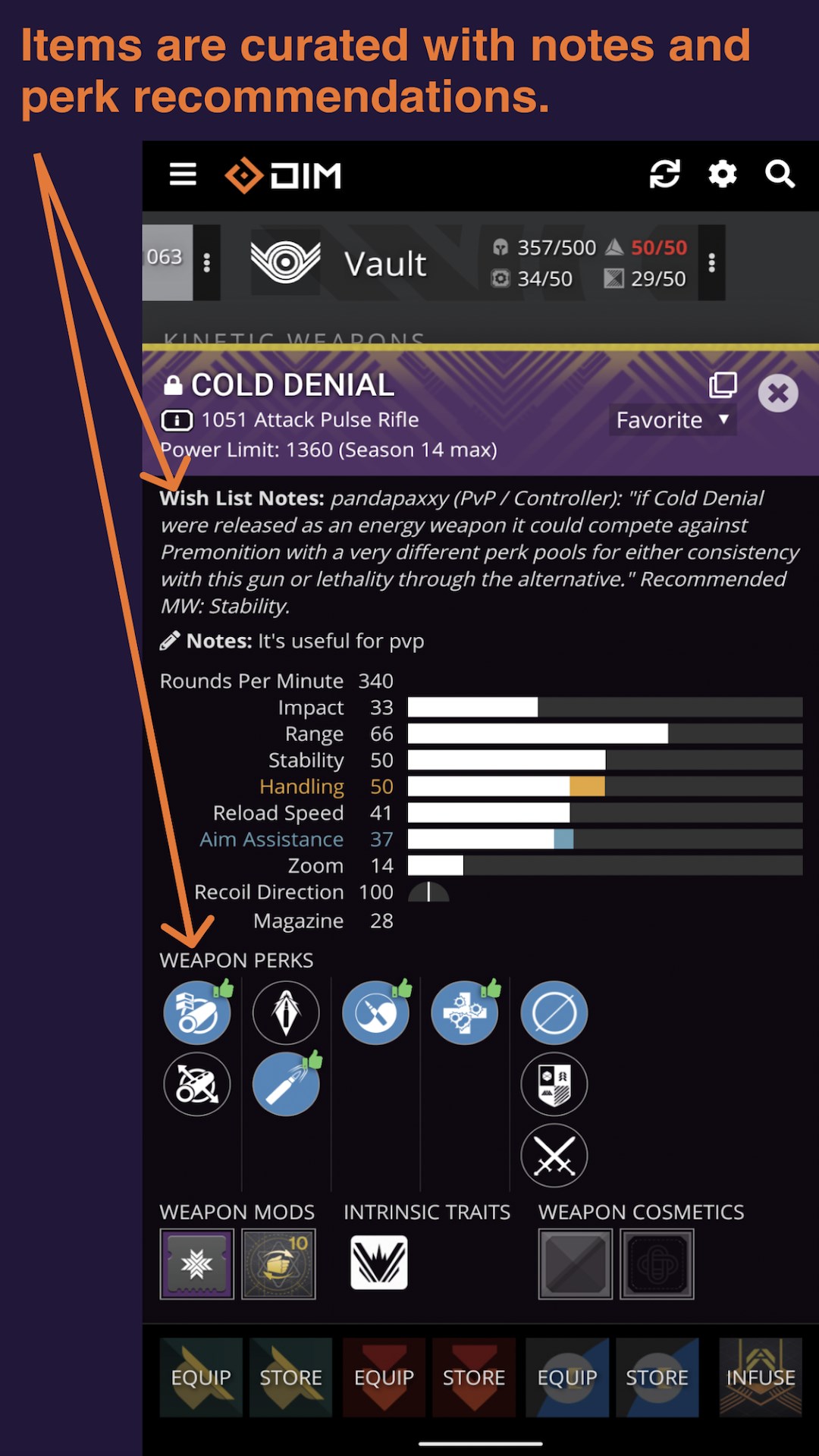 Destiny Item Manager (DIM) screenshot