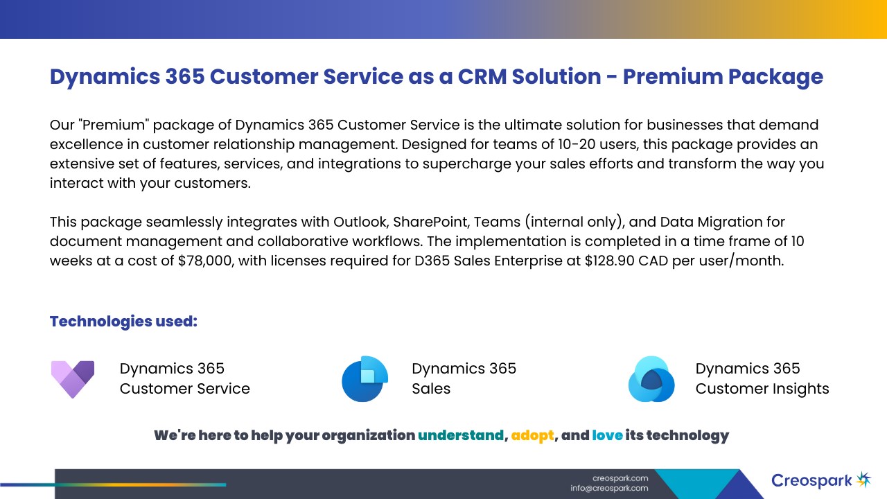 Snapshot 3 of Dynamics 365 Customer Service as a CRM Solution