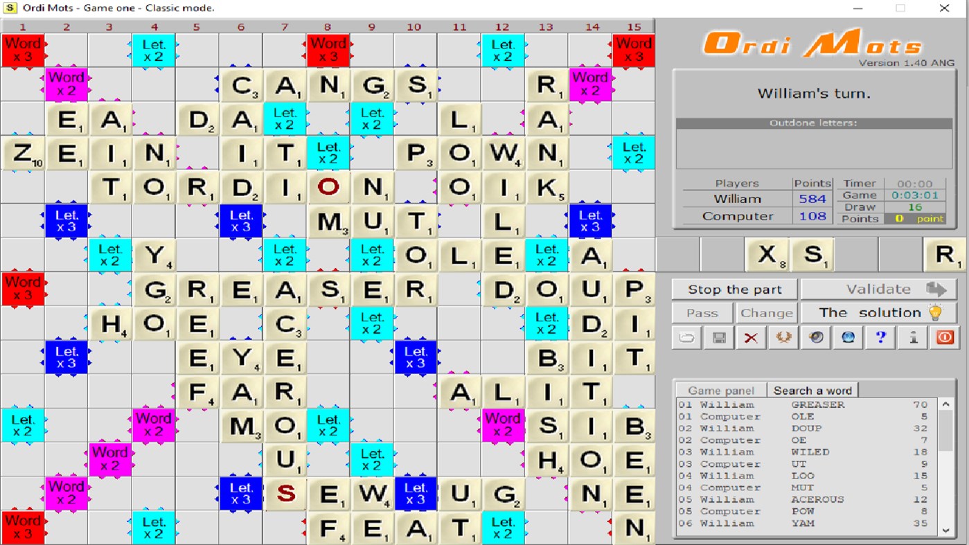 #1. Ordi Mots scrabble game (Windows) Przez: Ludik Soft