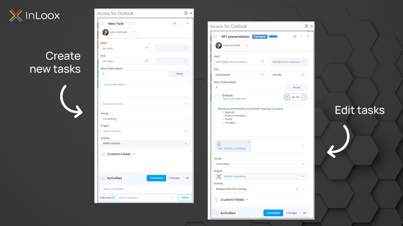Snapshot 3 of InLoox for Outlook