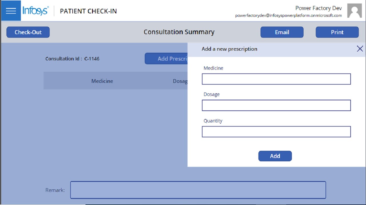 Snapshot 3 of Infosys Patient Check-in