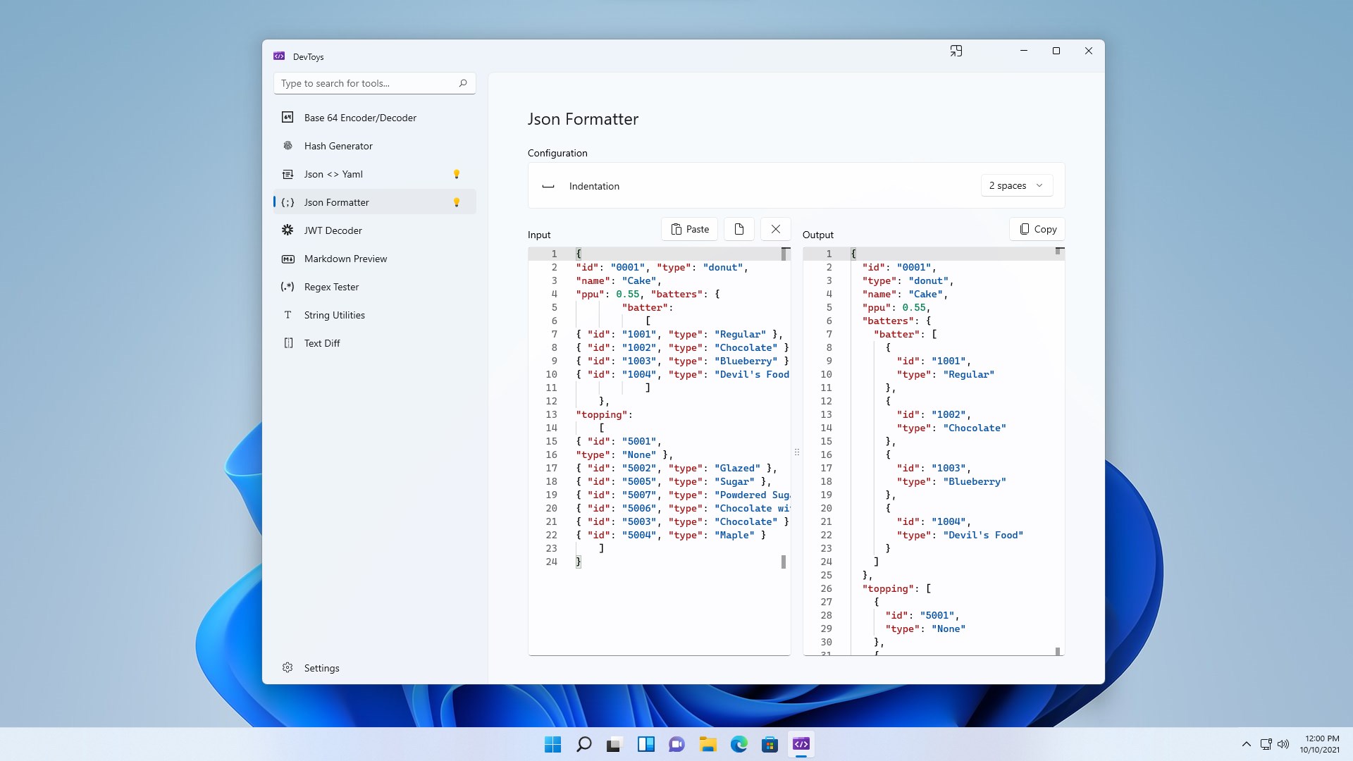 DevToys screenshot