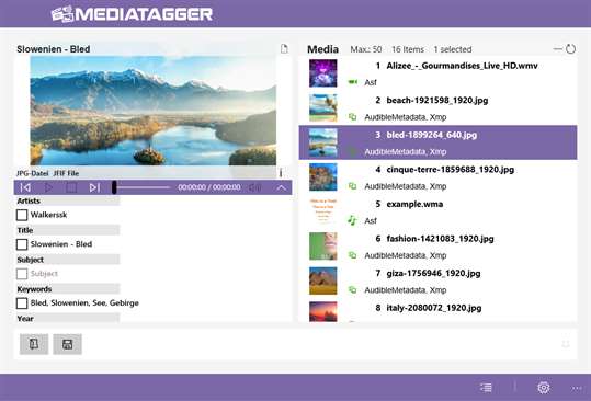 MediaTagger screenshot 1