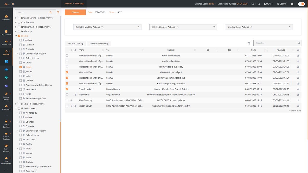 Snapshot 2 of Bactopus Backup & Recovery Solution for Microsoft 365