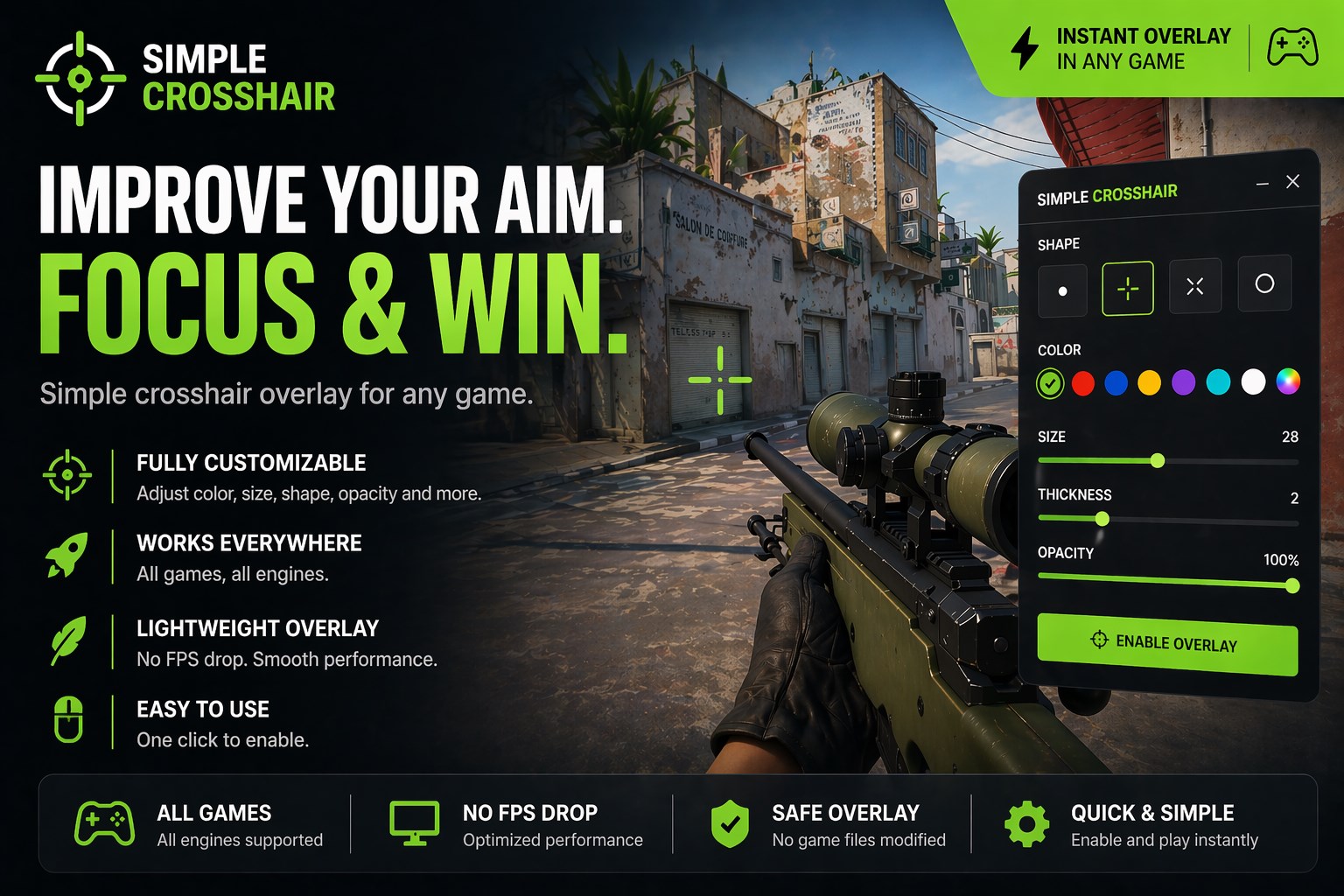 EasyCrosshair settings screen
