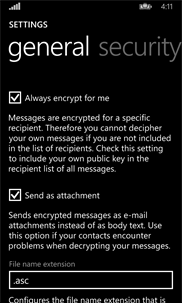 OpenPGP für Windows Phone screenshot 7