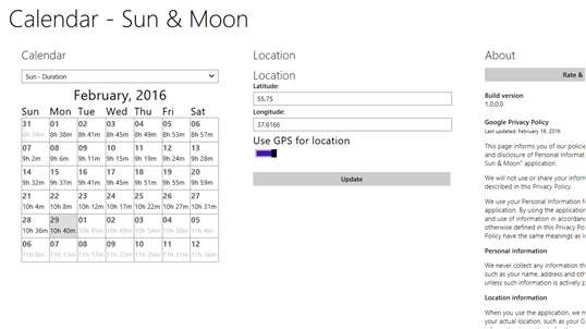 Calendar - Sun & Moon screenshot 2