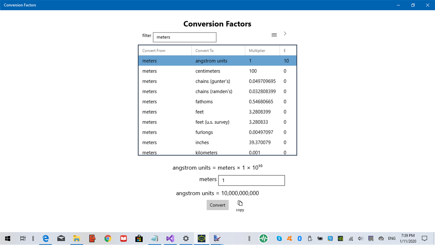 #2. Conversion Factors (Windows) 由: NR Systems Inc.