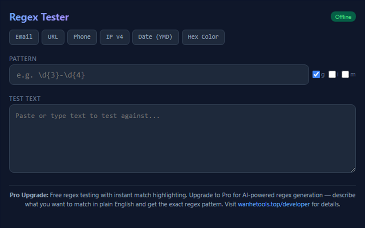 Regex Tester - Live Pattern Tester