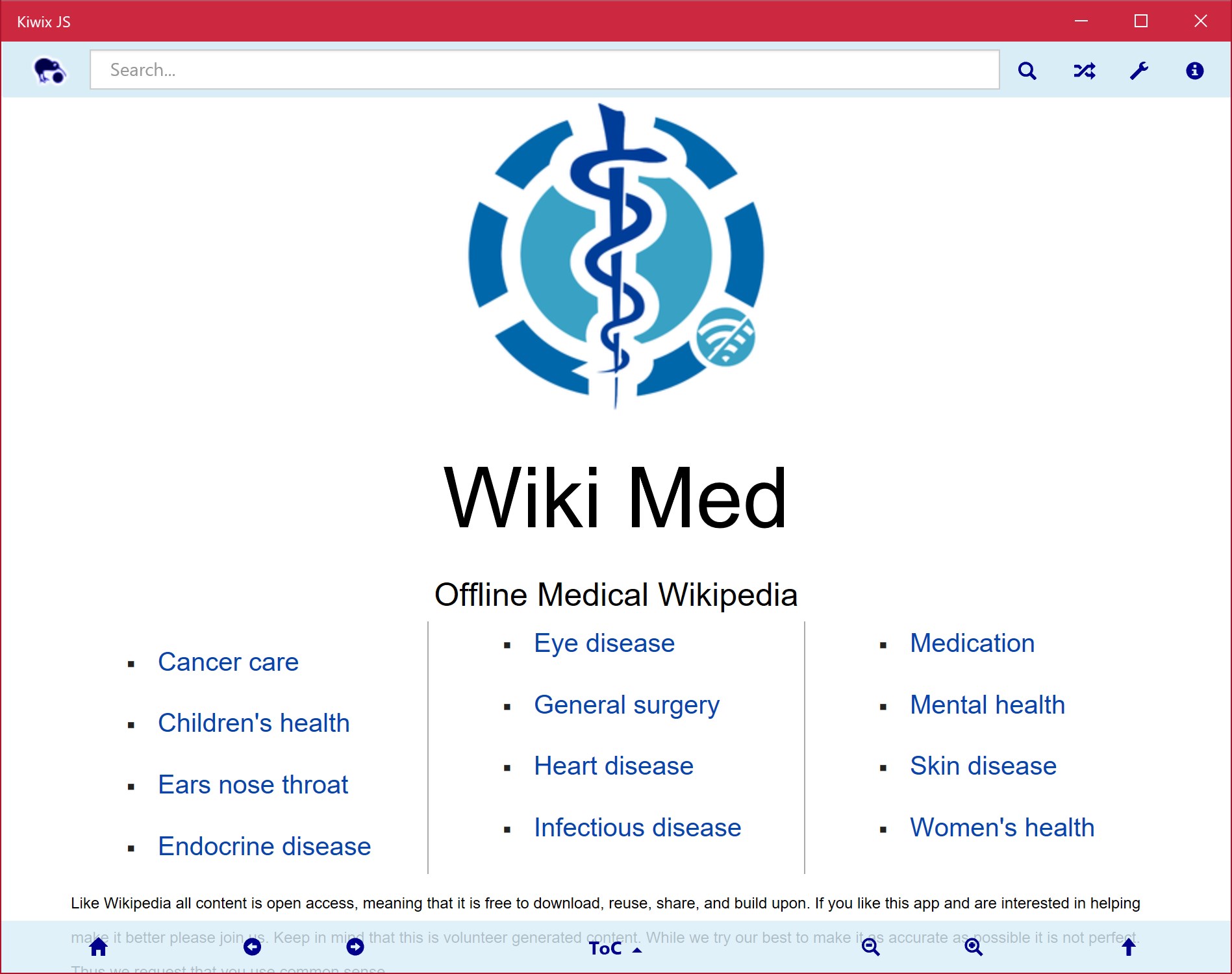 Wiki Med home page