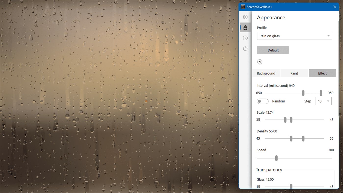 #5. ScreenSaverRain+ (Windows) بواسطة: Valaut