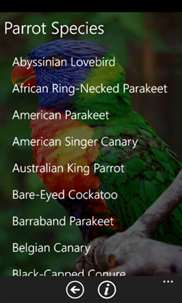 Parrot Species screenshot 1