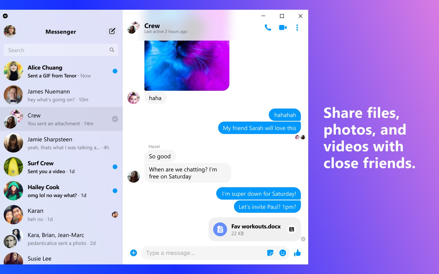 screenshot facebook messenger