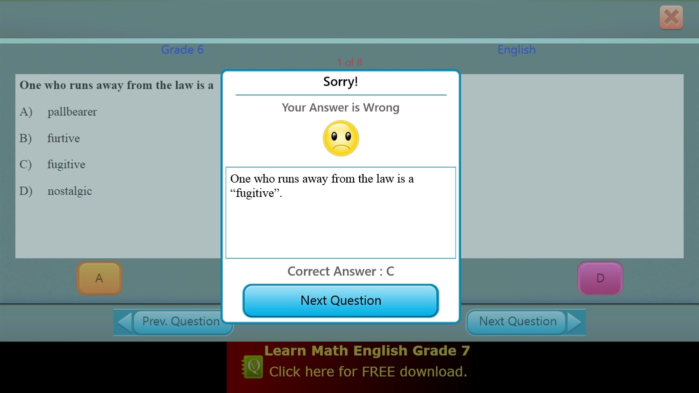 #8. QVprep Lite Math English Grade 6 (Windows) 由: PJP Consulting LLC