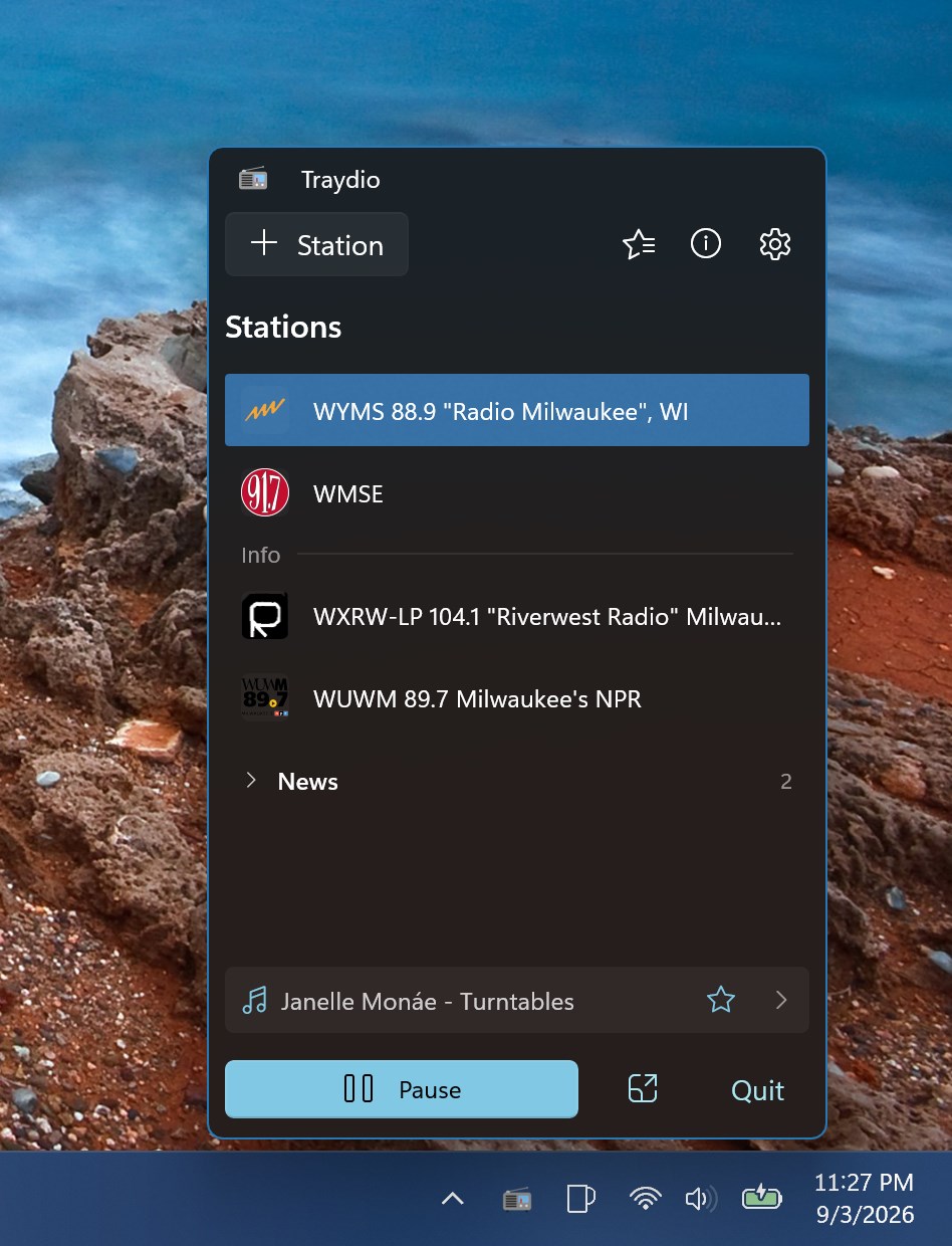 Traydio screenshot