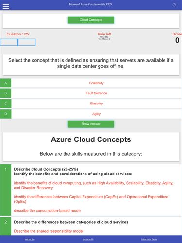 Azure Fundamentals AZ 900 Certification Exam Preparation PRO Screenshot