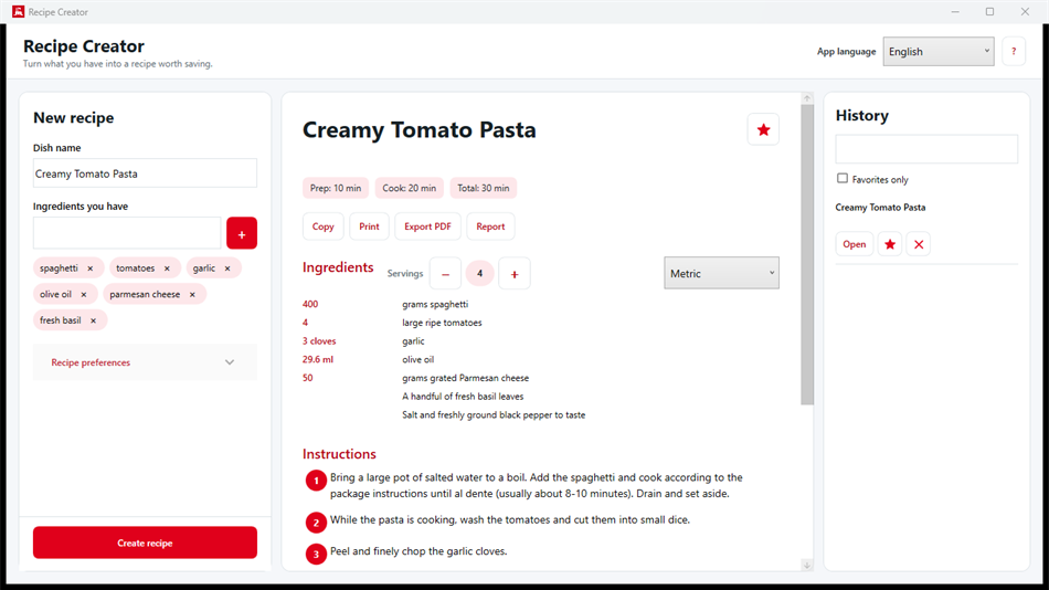 Recipe Creator (Windows) Geliştirici: Megaish