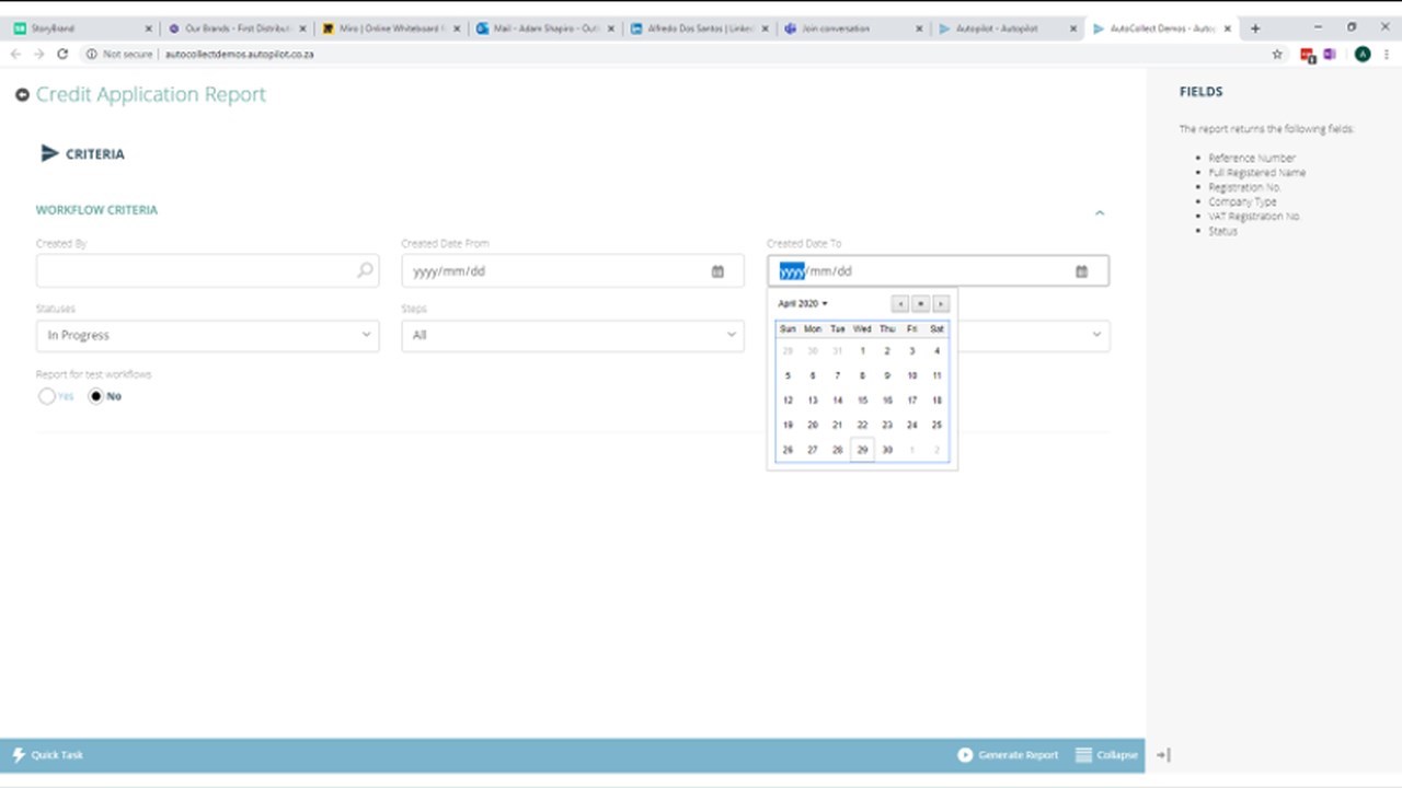 Snapshot 5 of Vendor on-boarding Autopilot