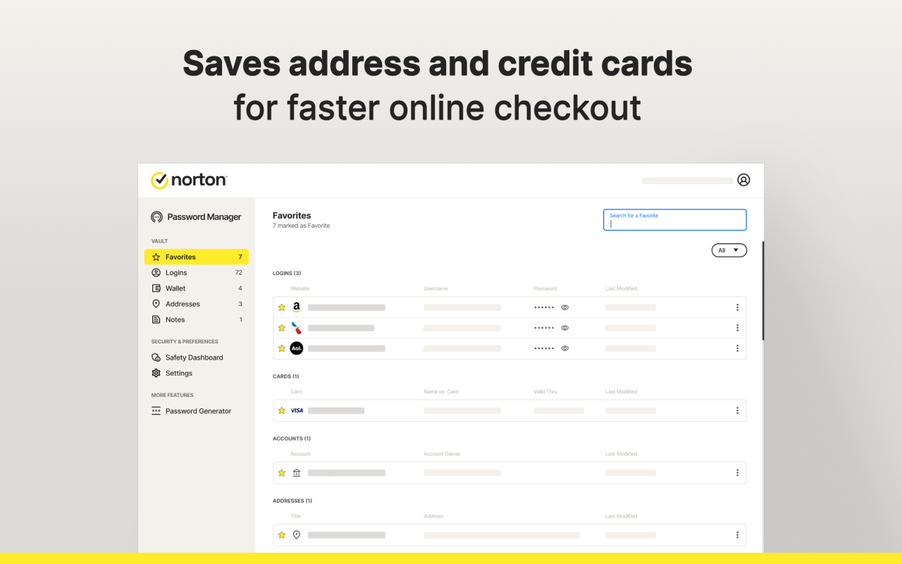 Norton password manager edge add on