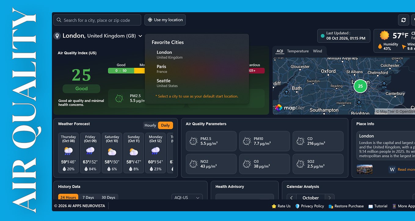 AQI - Real Time Air Quality Index screenshot