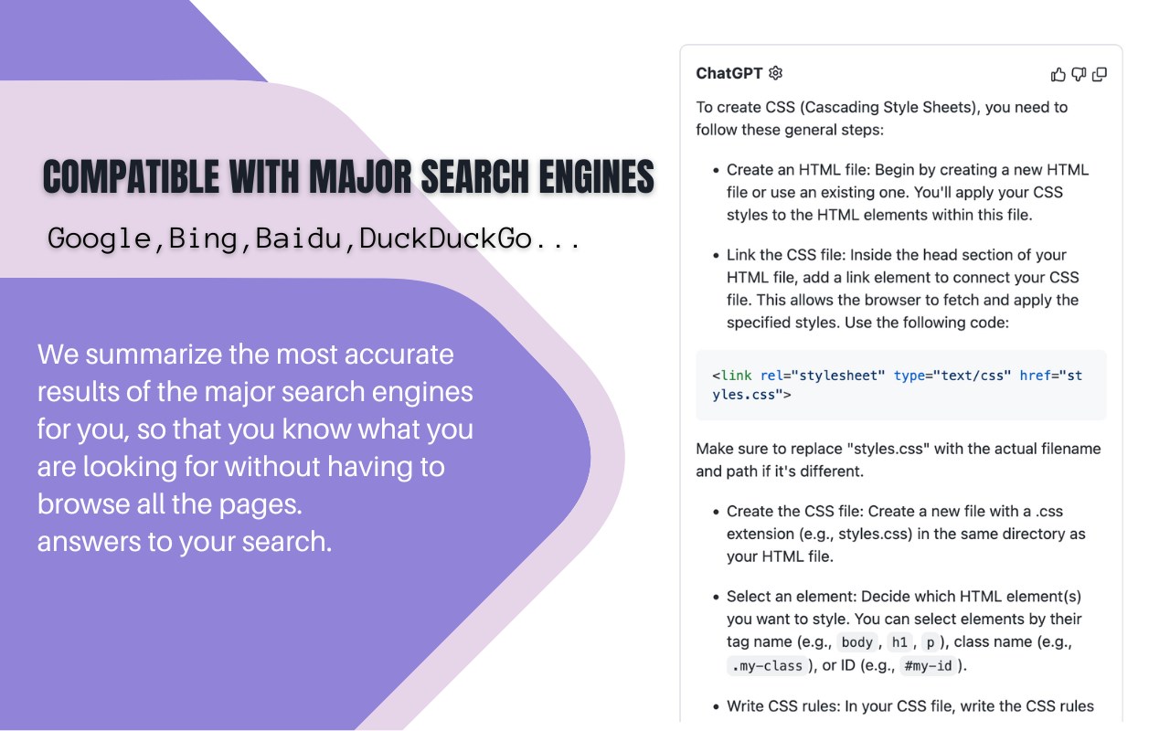 Chatgpt for Search Engines(for Google, Bing)