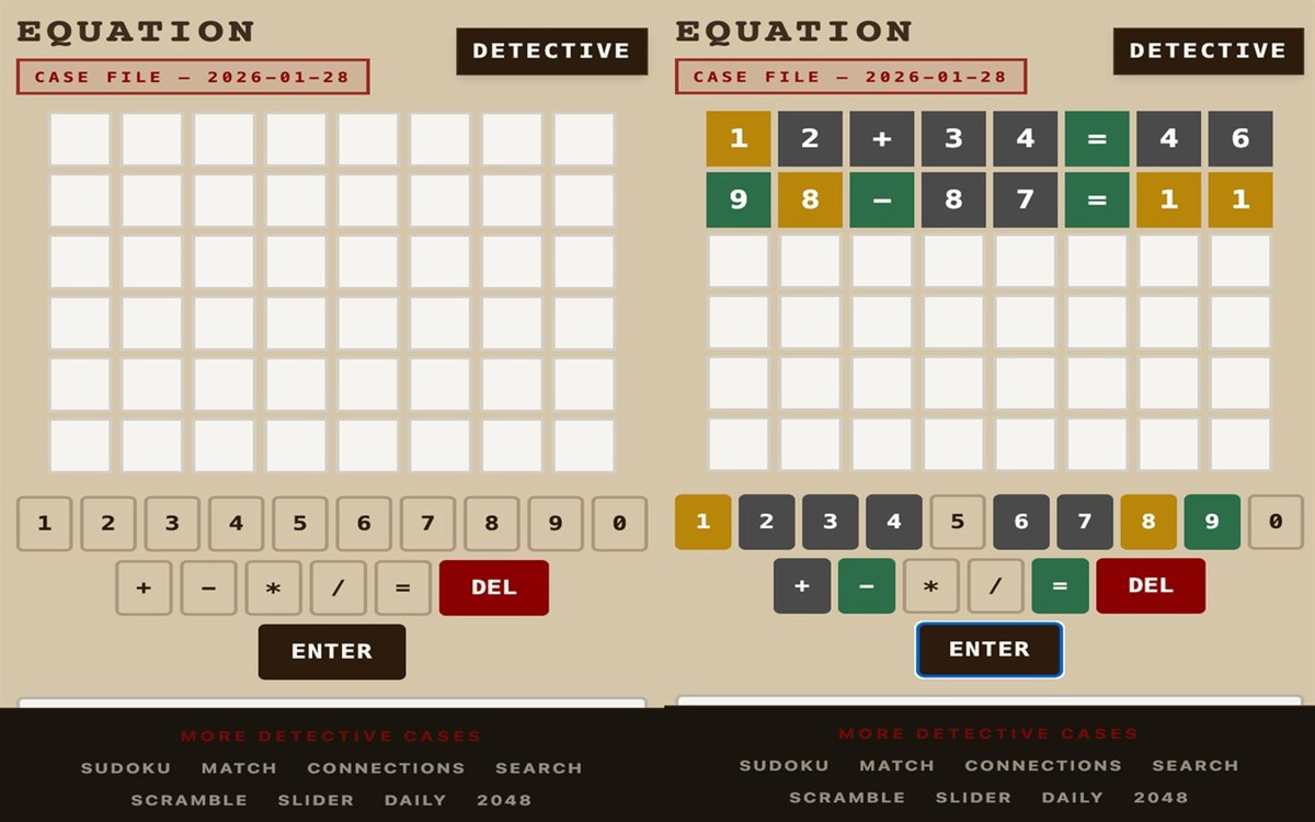 Detective Equation — Solve the Numbers