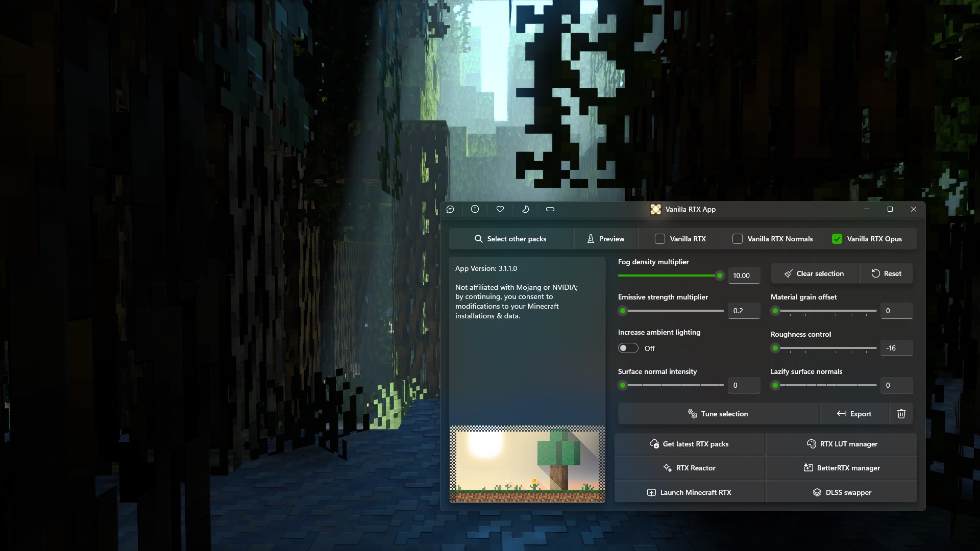 Vanilla RTX App screenshot