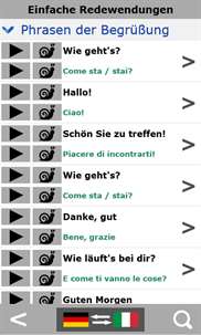 German to Italian phrasebook screenshot 2