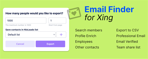 Email Scraper for Xing™️ - NioLeads marquee promo image